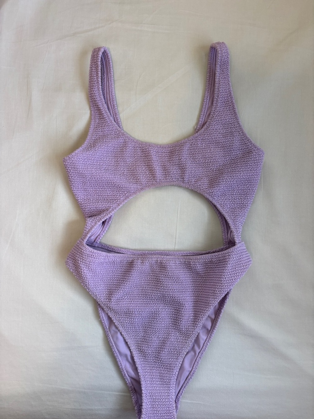 PacSun Lilac Textured Cutout One-Piece Swimsuit